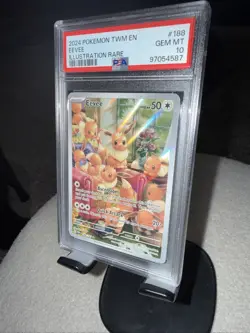 Eevee Psa 10 - 2024 Pokemon Twilight Masquerade Illustration Rare #188 - Image 2