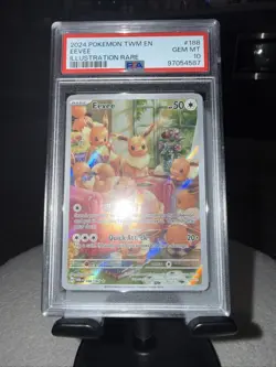Eevee Psa 10 - 2024 Pokemon Twilight Masquerade Illustration Rare #188 - Image 4
