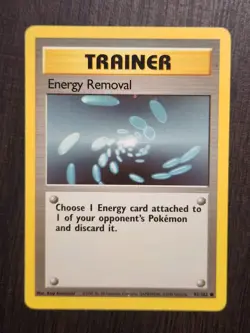 Energy Removal Base Set Pokemon Card LP Red Circle Ink Spot Error 92/102 - Image 1