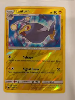 Lanturn 74/214 - SM Lost Thunder Pokemon Reverse Holo Foil Nice! - Image 1