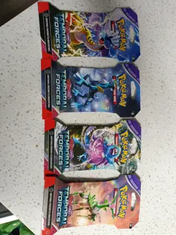 4 Pokemon Scarlet & Violet Temporal Forces Sleeved Booster Packs (4 Art Works) - Image 1