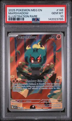 2025 Pokemon MEG EN Marshadow 146 Illustration Rare PSA 10 GEM MT - Image 1
