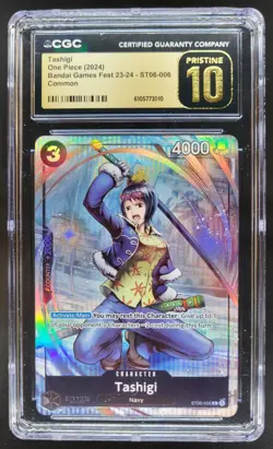 2024 ONE PIECE CCG TASHIGI BANDAI GAMES FEST ST06-006 CGC 10 PRISTINE D RC7 - Image 1