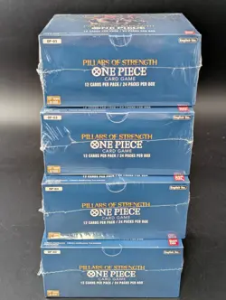 Lot (4) One Piece OP-03 Pillars Of Strength Booster Boxes Sealed English - Image 5