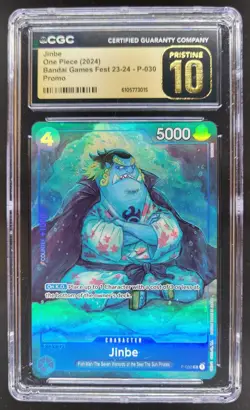 2024 ONE PIECE CCG JINBE BANDAI GAMES BEST 23-24 CGC 10 PRISTINE C RC7 - Image 1
