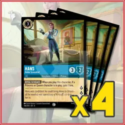Disney Lorcana TCG: Hans Noble Scoundrel 146/204 x4 Common - Image 1