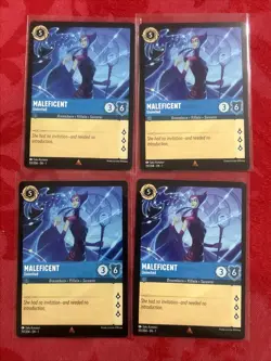 4x Disney Lorcana - Maleficent - Uninvited - #151/204 Rare MINT x4 - Image 1