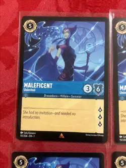 4x Disney Lorcana - Maleficent - Uninvited - #151/204 Rare MINT x4 - Image 3