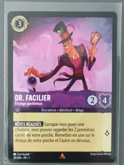 Carte LORCANA FR - Chapitre 1 39/204 Dr. Facilier - Rare non Foil Neuf - Image 1