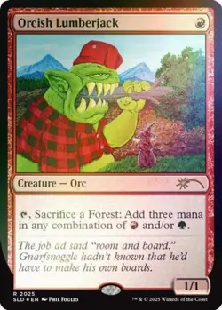 MTG English Orcish Lumberjack (2025) (Rainbow Foil) NM Foil Secret Lair - Image 1