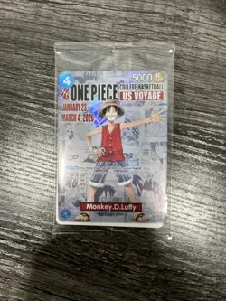 🔥One Piece Monkey D. Luffy College Basketball US Voyage Promo Card🔥 W/Poster! - Image 3