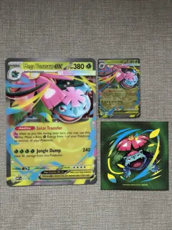 Pokemon TCG Mega Venusaur ex #013 Black Star Jumbo Card, Promo Card, And Sticker - Image 1