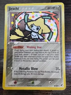 Pokemon TCG Jirachi 9/107 Holo Rare Card Deoxys 2005: HP. Free Shipping! - Image 1