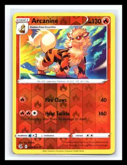 💥 Arcanine 2021 Fusion Strike Reverse Holo Rare Pokemon Card 033/264 - Image 1