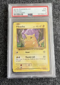 Pokemon 2016 XY Evolutions Pikachu PSA 9- NON HOLO - Image 1