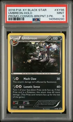 PSA 9 2016 POKEMON XY BLACK STAR PROMO #XY96 UMBREON PROMO-COSMOS-BRKPNT.3 PK. - Image 1