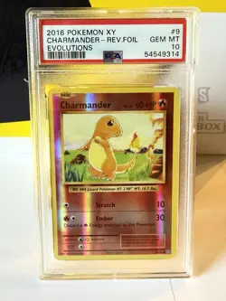 2016 Pokemon XY Evolutions Charmander Reverse Foil #9 PSA 10 - Image 1