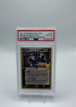 Pokemon TCG Greninja Gold Star SWSH144 Black Star Promo Celebrations ETB PSA 8 - Image 1