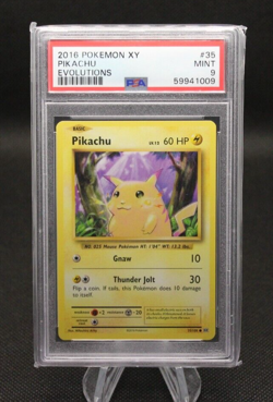 2016 Pokemon XY Evolutions Pikachu PSA 9 Mint #35/108 Electric Mouse Ash Mascot - Image 1