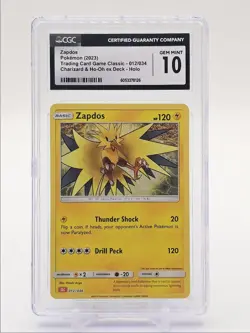 ZAPDOS 2023 POKEMON GAME CLASSIC EX DECK HOLO 012/034 CGC 10 Q5677 - Image 1