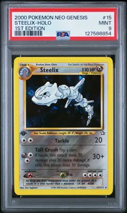2000 POKEMON NEO GENESIS 1ST ED #15 STEELIX-HOLO PSA 9 - Image 1