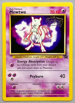 Pokemon Mewtwo #3 - 1999 Wizards Black Star Movie Promo - NM or Better Condition - Image 1