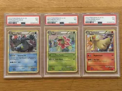 2010 POKEMON HGSS FERALIGATR, MEGANIUM, AND TYPHLOSION HOLO SEQUENTIAL PSA 7 - Image 1