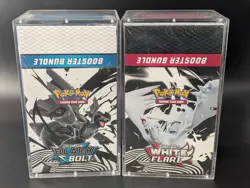 2x Pokemon Black Bolt White Flare Sealed Booster Bundle Display Case W/Acrylic - Image 1