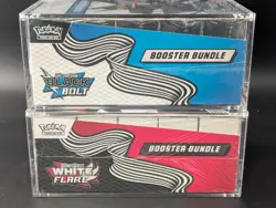 2x Pokemon Black Bolt White Flare Sealed Booster Bundle Display Case W/Acrylic - Image 4