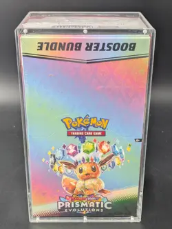 Pokemon SV8.5 Prismatic Evolutions Sealed Booster Bundle Display W/Acrylic Case - Image 1