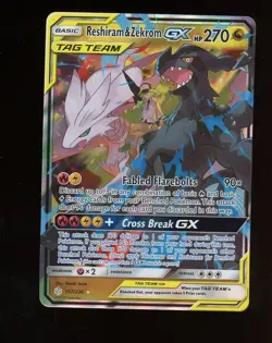 2019 Pokemon TCG Sun & Moon Cosmic Eclipse #157 Reshram & Zekrom GX - Image 1
