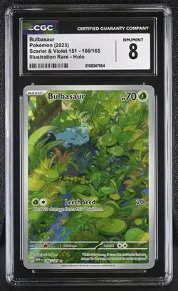 Bulbasaur *CGC 8* Illustration Rare *Scarlet & Violet 151* #166 * Pokemon - Image 1