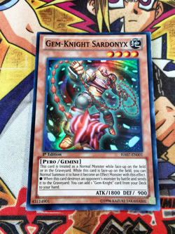 Gem-Knight Sardonyx ha07-en001 1st Edition (LP) Super Rare Yu-Gi-Oh! - Image 1