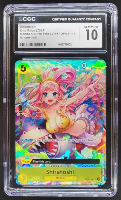 2024 ONE PIECE CCG SHIRAHOSHI GAMES FEST OP03-116 CGC 10 C RC7 - Image 1
