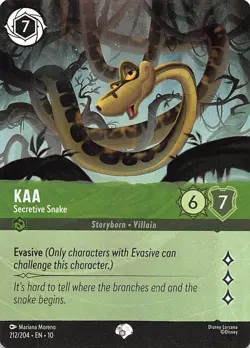 Kaa Secretive Snake (Epic) Foil 212/204 Whispers in the Well Disney Lorcana - Image 1