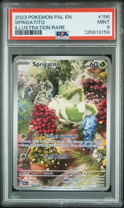 2023 POKEMON PAL EN-PALDEA EVOLVED ILLUSTRATION RARE #196 SPRIGATITO PSA 9 - Image 1