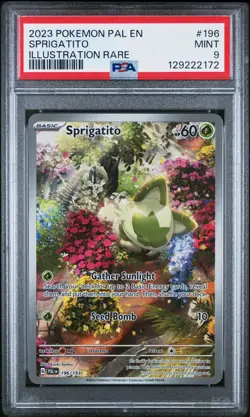 2023 POKEMON PAL EN-PALDEA EVOLVED ILLUSTRATION RARE #196 SPRIGATITO PSA 9 - Image 1