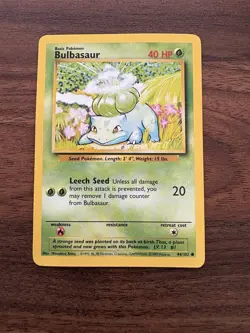 Bulbasaur - 44/102 - Pokemon Base Set Unlimited Card WOTC LP - Image 1