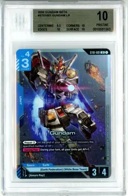 BGS Pristine 10 Gundam Card Game Gundam RX-78-2 ST01-001 LR Gundam Beta 2024 - Image 1