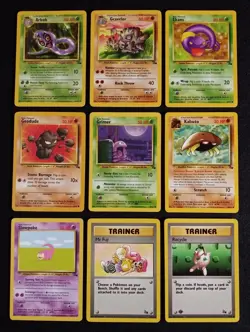 Lot Of 9 Fossil Pokemon Cards Regular Finish Uncommon Common Vintage 1999 LP - Image 1