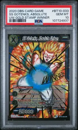 SS Gotenks Absolute Unison WINNER STAMPED Dragon Ball Super Card Game PSA 10 - Image 1