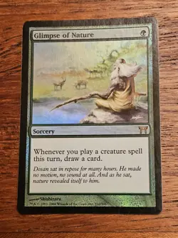 MTG Glimpse of Nature - Foil, LP, English Champions of Kamigawa - Image 1
