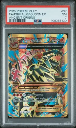 2015 Pokemon XY Ancient Origins Primal Groudon 97/98 PSA 7 - Image 1