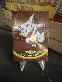 2000 Topps Pokemon TV Animation Edition Series 2 Rhydon #112 Holo Foil Blue Logo - Image 1