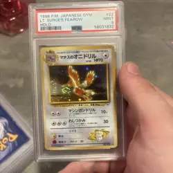Pokemon LT Surges Fearow No 22 Gym Heroes Japanese Edition PSA 9 - Image 1