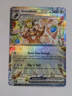 Greedent ex 179/197 Sv03: Obsidian Flames Holo Pokemon TCG - NM - Image 1