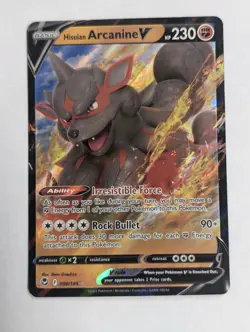 Hisuian Arcanine V 090/195 Pokemon Swsh12: Silver Tempest Ultra Rare Holo - NM - Image 1