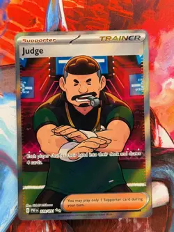 💪Judge Full Art Ultra Rare Trainer Phantasmal Flames 228/091 Pokemon TCG - Image 1