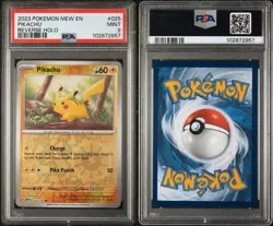 2023 Pokemon Pikachu 025/165 Sv: Scarlet & Violet 151 Reverse Holo PSA 9 Mint - Image 3