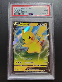 POKEMON 2021 Fusion Strike PIKACHU V #086 PSA 9 Mint RARE - Image 1